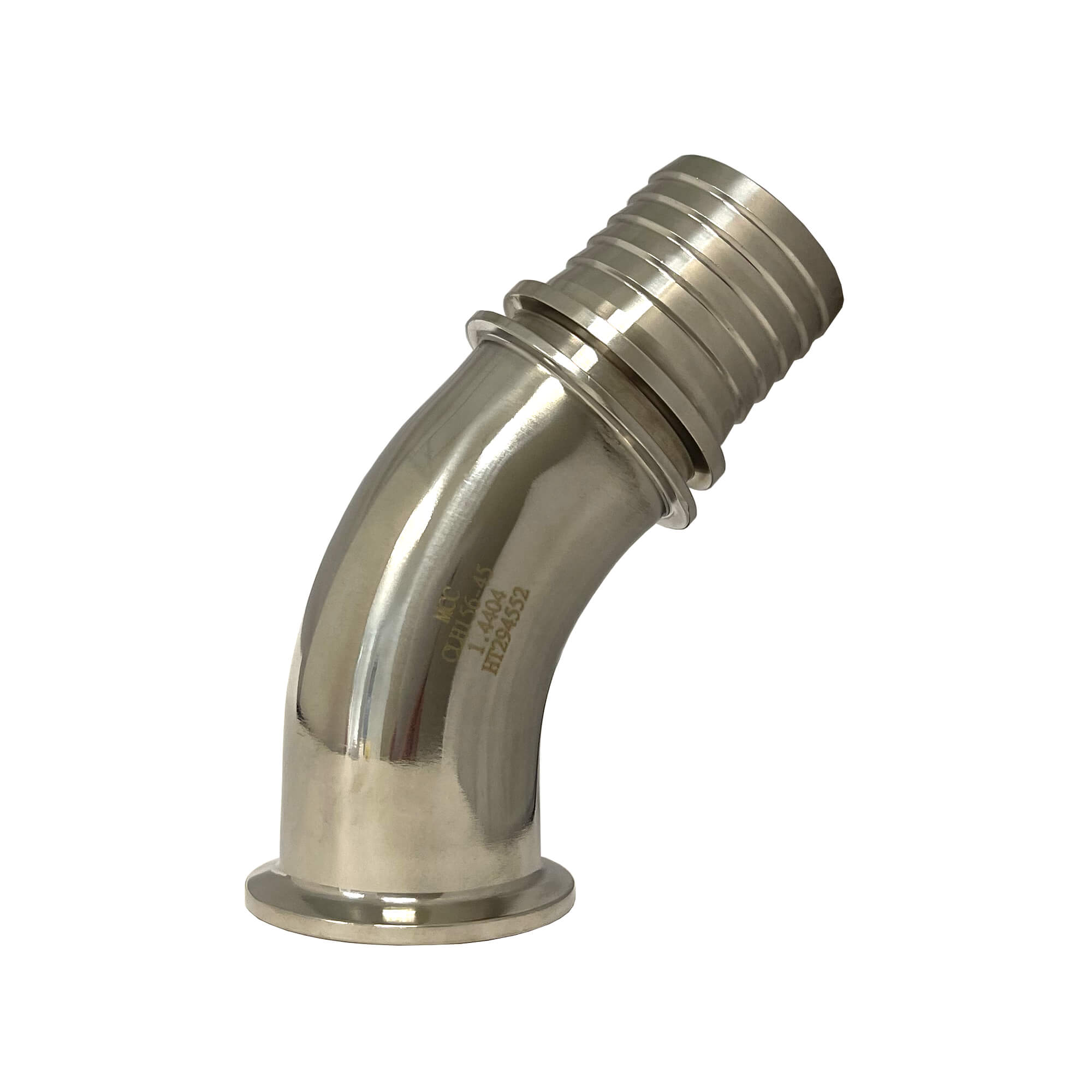 Tri-Clamp, RVS316T, bocht 45° ferrule x
