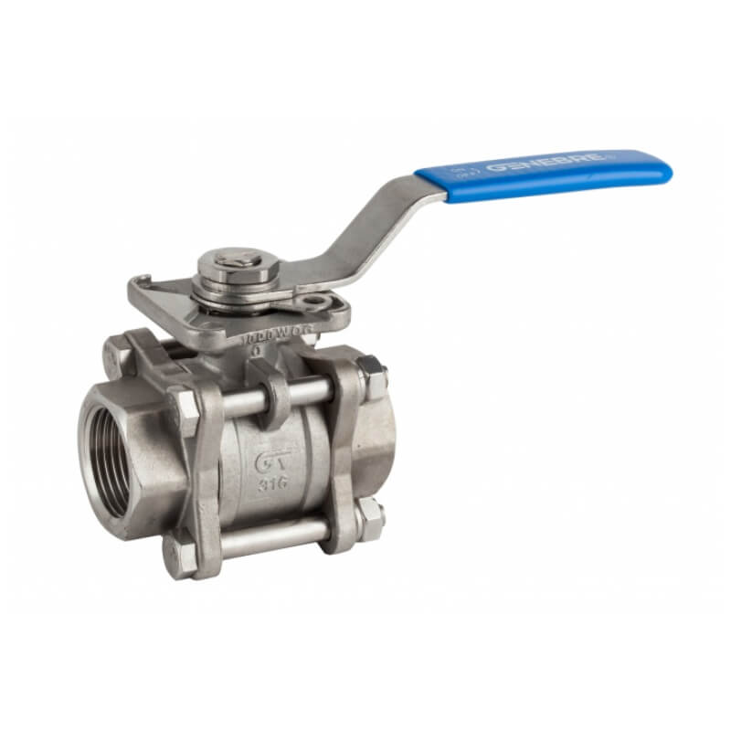 Kogelkraan. RVS 3", 2 x bi.dr. 2025V