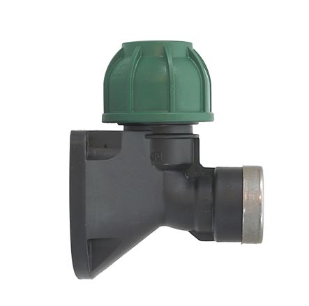 PE klemkopp. muurplaat 20x1/2" PN10