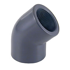 Knie PVC-U 45°, bi-dr.