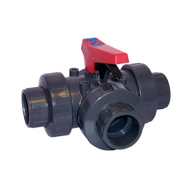Kogelkraan PVC-U 3-weg