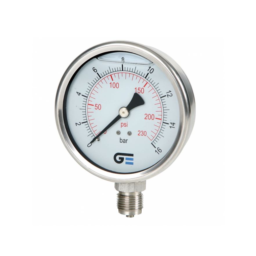 Manometer nat 100mm, 1/2" NPT oa