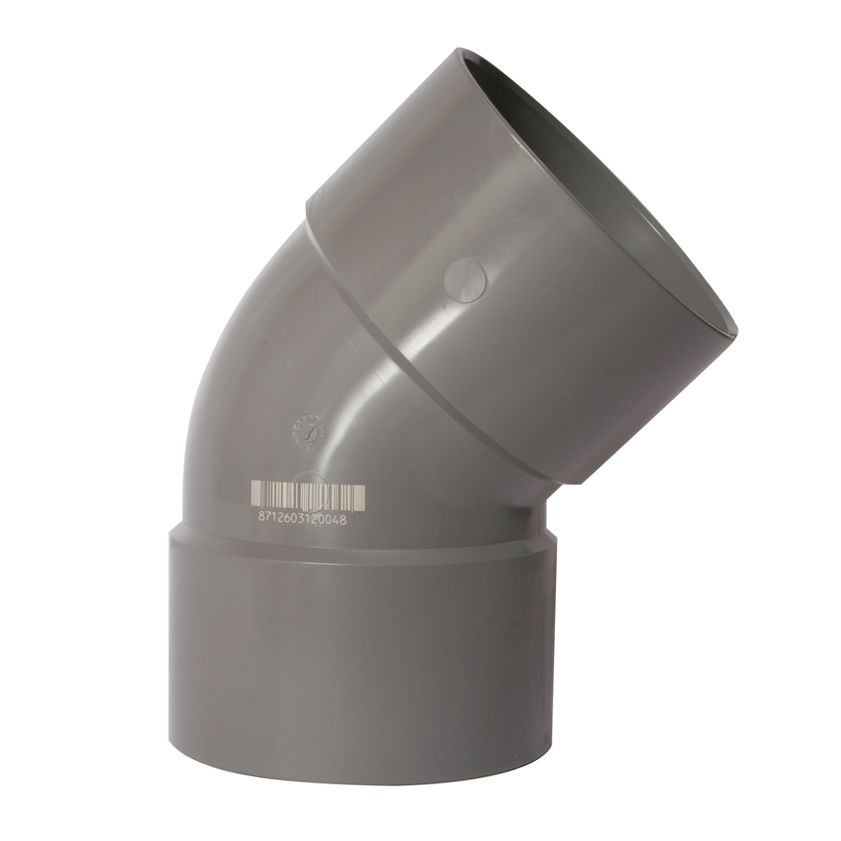 PVC Lijmbocht 45°,M/M,grijs