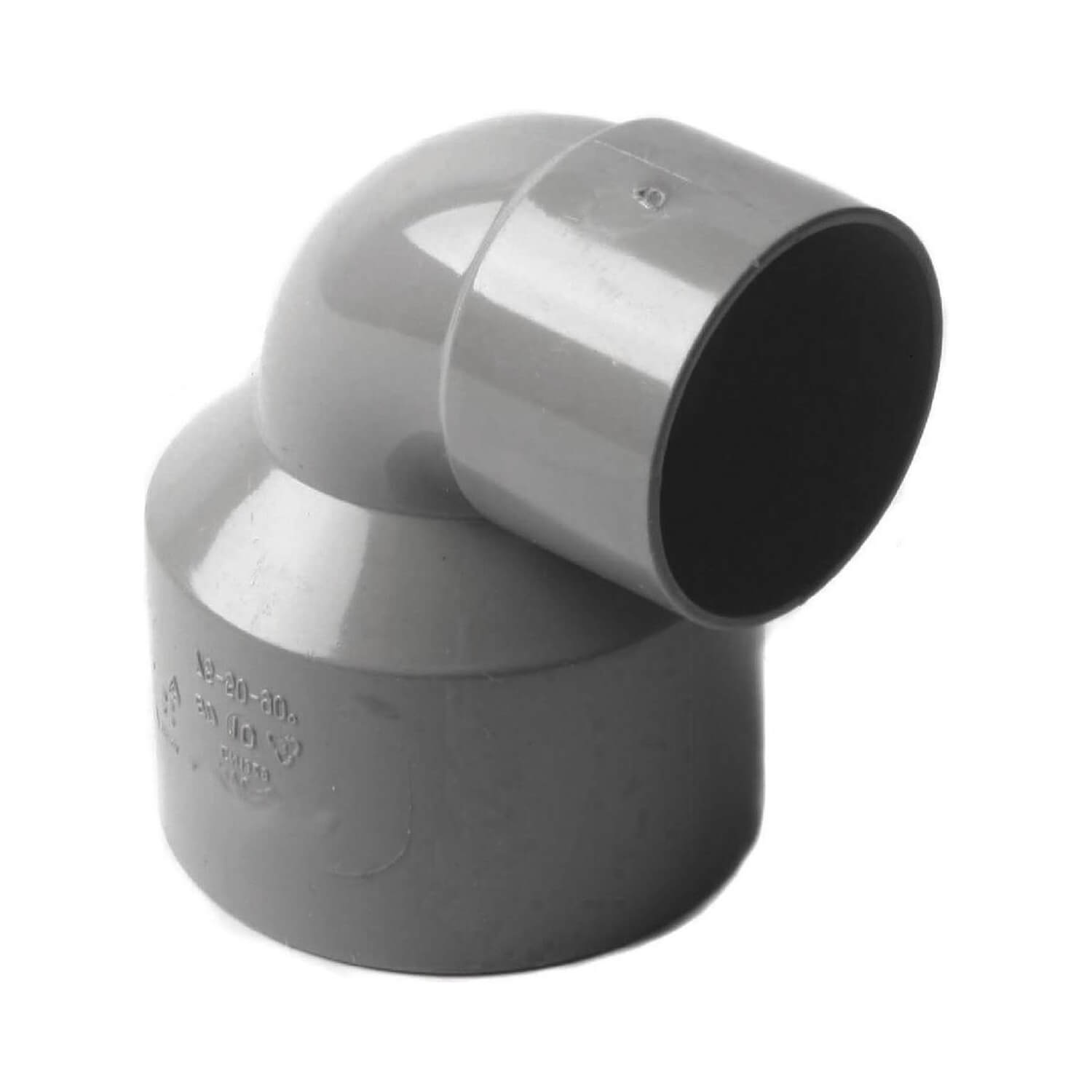 PVC Lijmverloopbocht 75x50mm, 90°,M/M