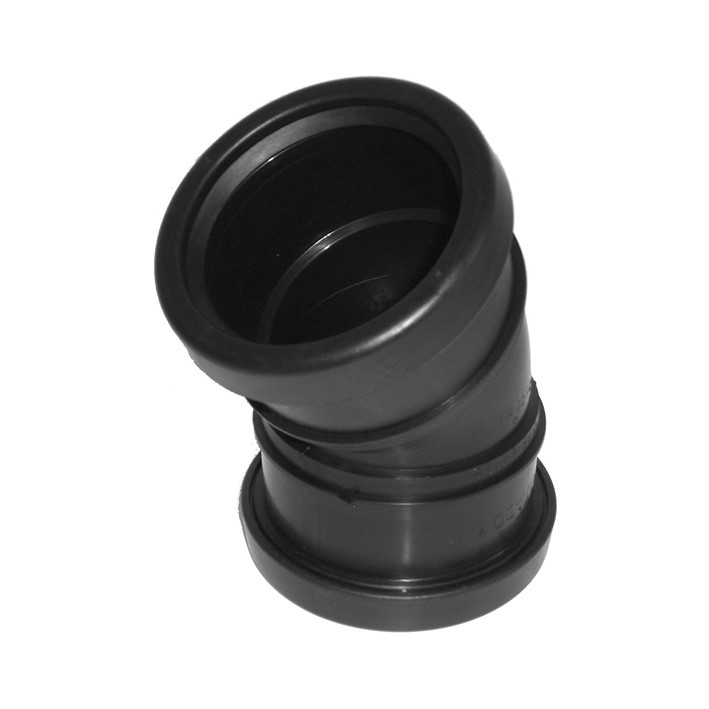 PP bocht 30°, mof / mof, zwart S