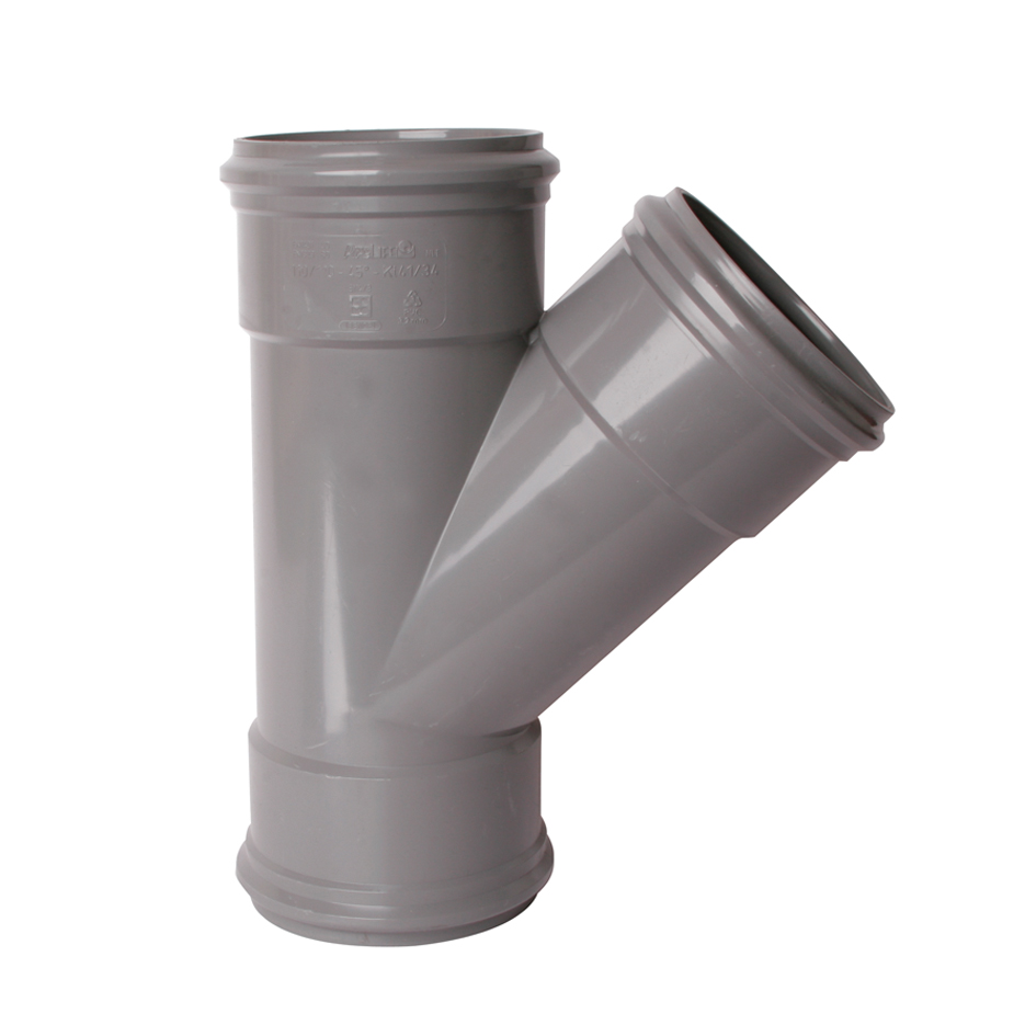 PVC bu.riol. T-st. 125x110mm,45°,3xM